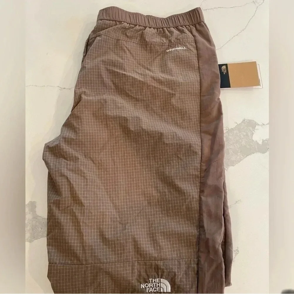 The North Face Convin Windwall‎ Nylon Tan/White Micro Check Pants Men’s XXL NWT